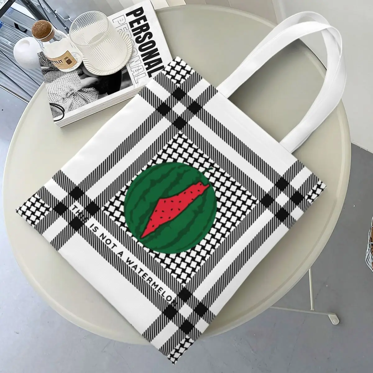 

This Is Not A Watermelon Canvas Tote Handbag Peace And Love Grocery Bags Shopper Bags for Women