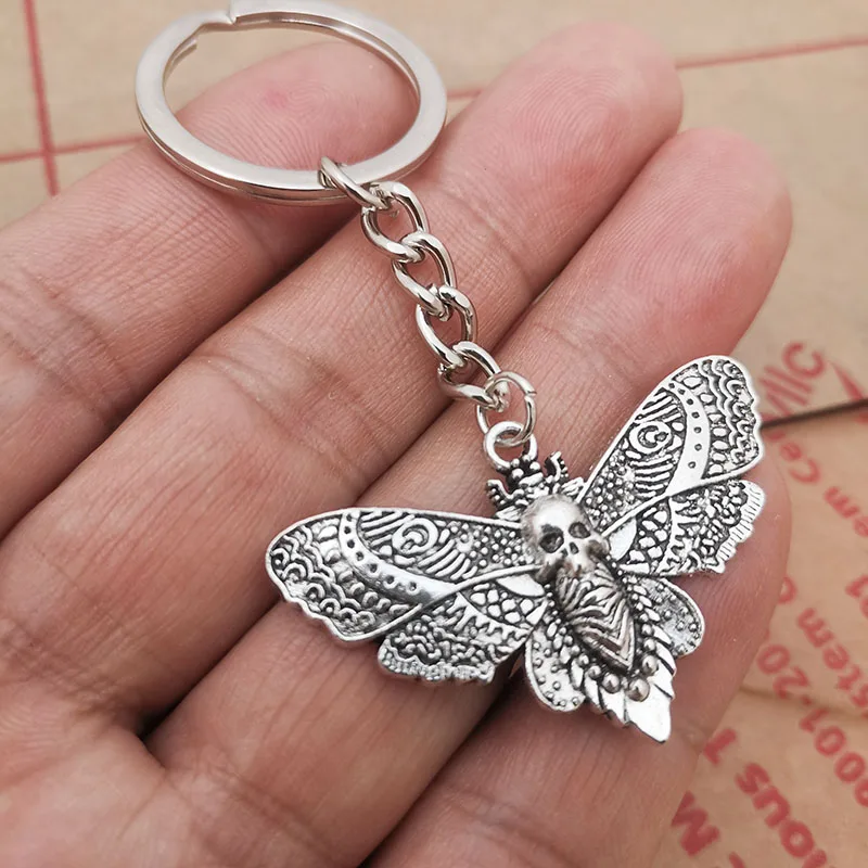 1 Stück Todes motte Anhänger Schlüssel anhänger Vintage Schlüssel ring Auto tasche Mode Goth Zubehör Geschenk – Detail 5