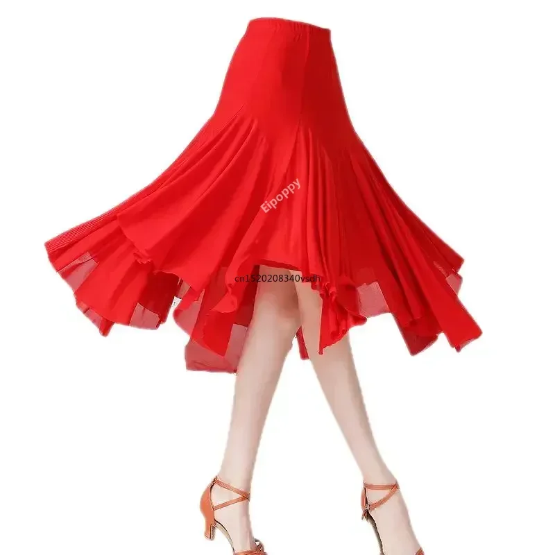 Degree Salsa Rumba Waltz Dance wear Flamenco Dance Skirts for Practice