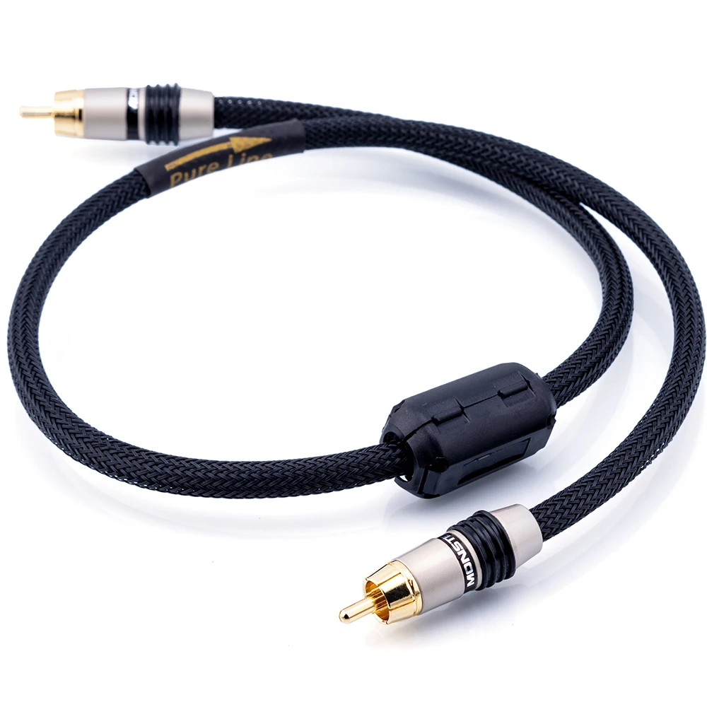 ■ Monster Cable 75 Ohm HIFI  Spdif  Coaxial Cable Single Core Shielded RCA Plug with Aluminum Foil  Braided Shielding Audio Line