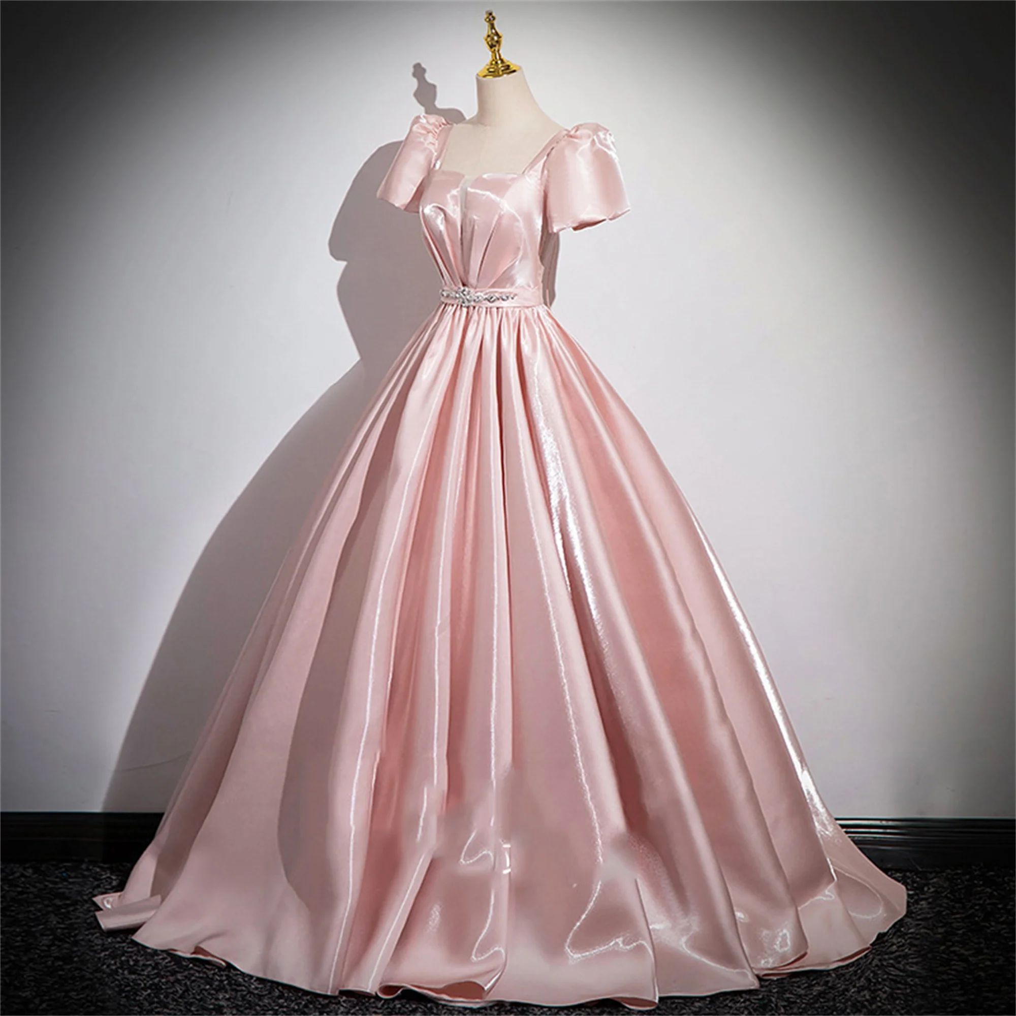 Pink Crystal Quinceanera Dresses Sweetheart Customized Ball Gown Elegant Pleated Princess Formal Occasion vestidos de debutante