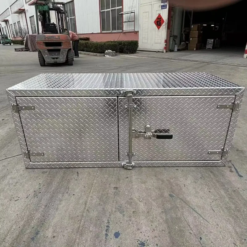 Aluminum Double Swing Doors Toolbox (With Cam Lock Heavy Duty) Surface Polished Tool Cabinet Customizable Certified