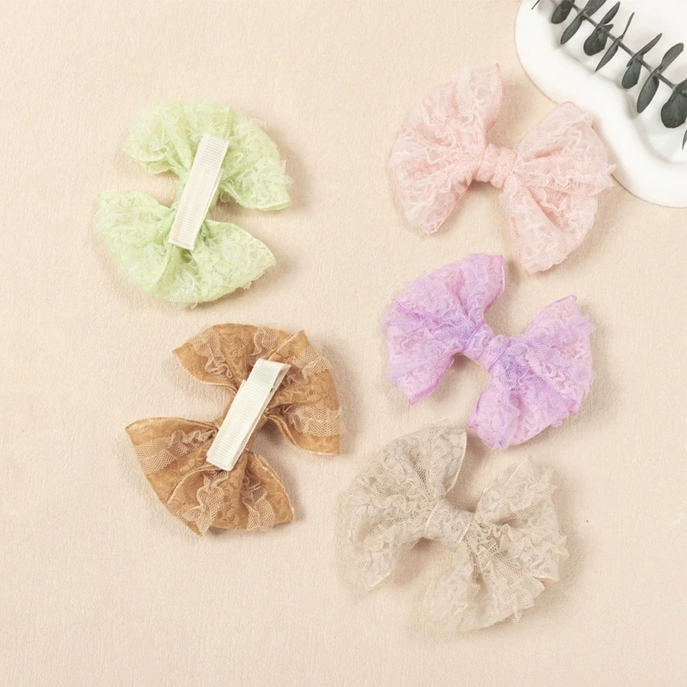 

1pc Children Lace Bow Hair Clips For Baby Girls Lovely Bowknot Hairpin Barrettes Kids Hairgrips Korean Headwear Hair Accessories