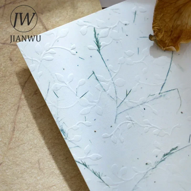 JIANWU Arrived on Time Series Vintage Embossed Smudge Collage Decor Material Paper Creative DIY Junk Journal Stationery