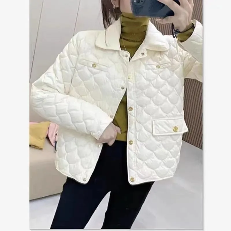 Short Style Frivolous All-match Cotton-padded Clothes Ms. Autumn and Winter New Style Fashion Little Fellow Coat Fashion Brand