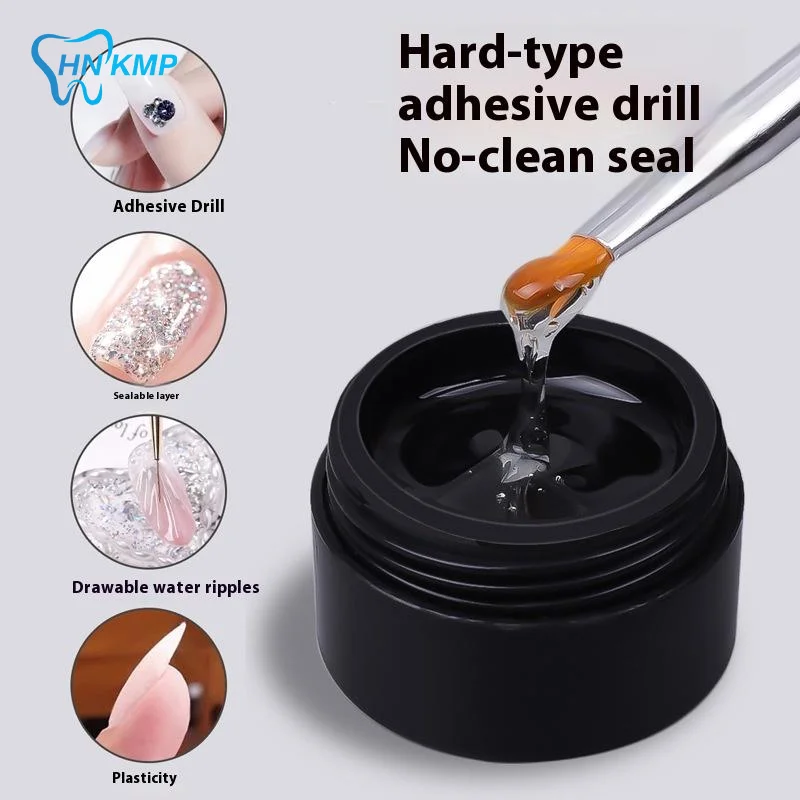 Gel colla per unghie appiccicosa super forte per decorazioni per unghie con strass 8/15ml senza salviette Gel UV funzionale adesivo per gemme fai da te