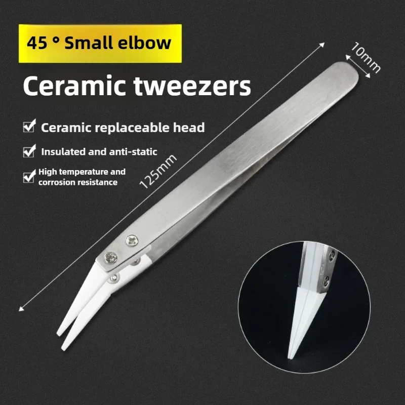 Precisie puntig roestvrij staal zuur alkali corrosiebestendig pincet, hittebestendig elektronische componentlas