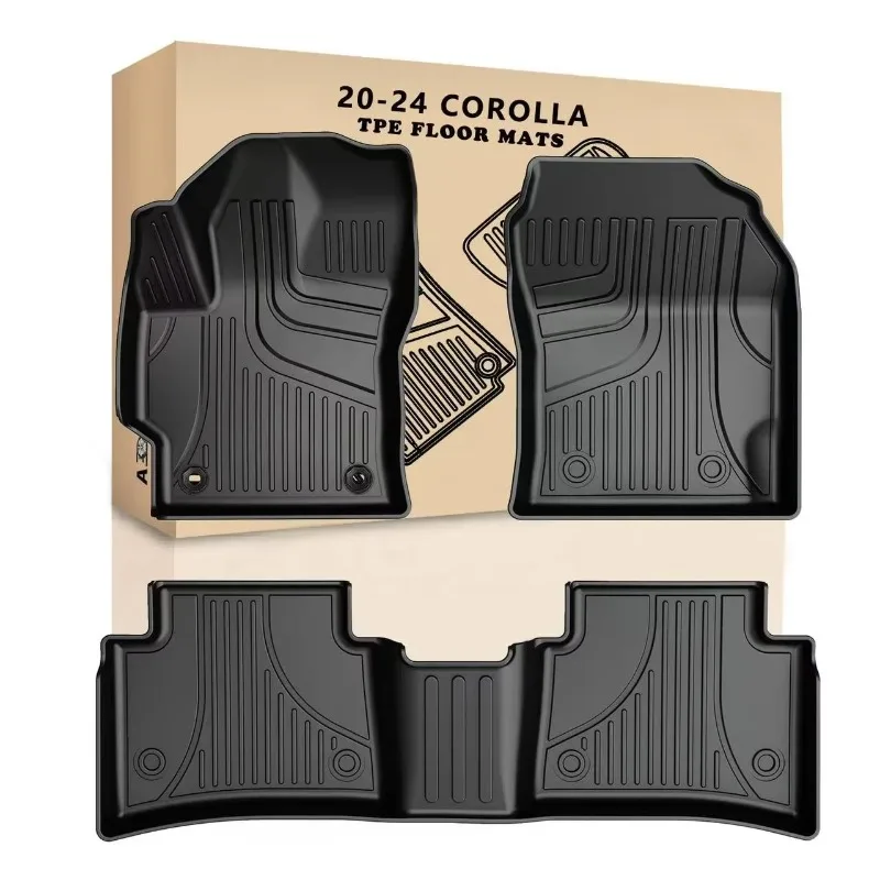 Custom printed carpet car non-slip floor mat 4pc set rubber carpet car floor mat