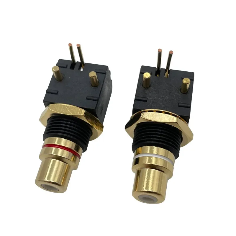 4 Stuks Rca Connector Dac Decoder Vrouwelijke Socket Pcb Panel Mount Soldeerbout Adapter Messing