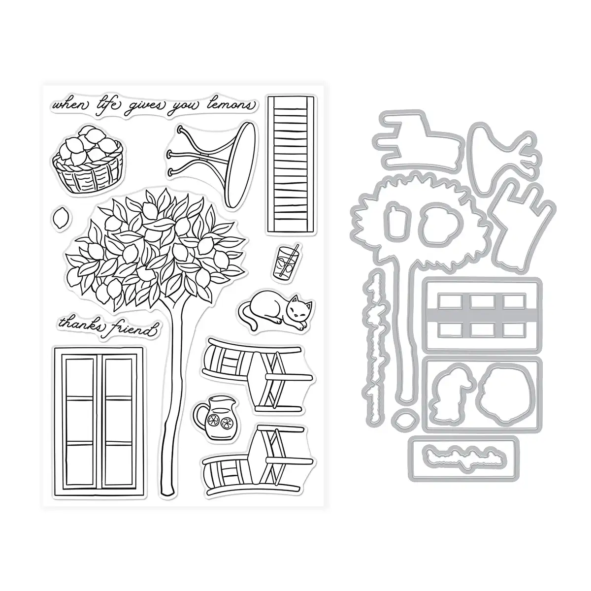 Citrus Shaker Lemons Arched Tiles Metal Cutting Dies Clear Stamps Stencil For DIY Scrapbook Craft Decoration Embossing Template