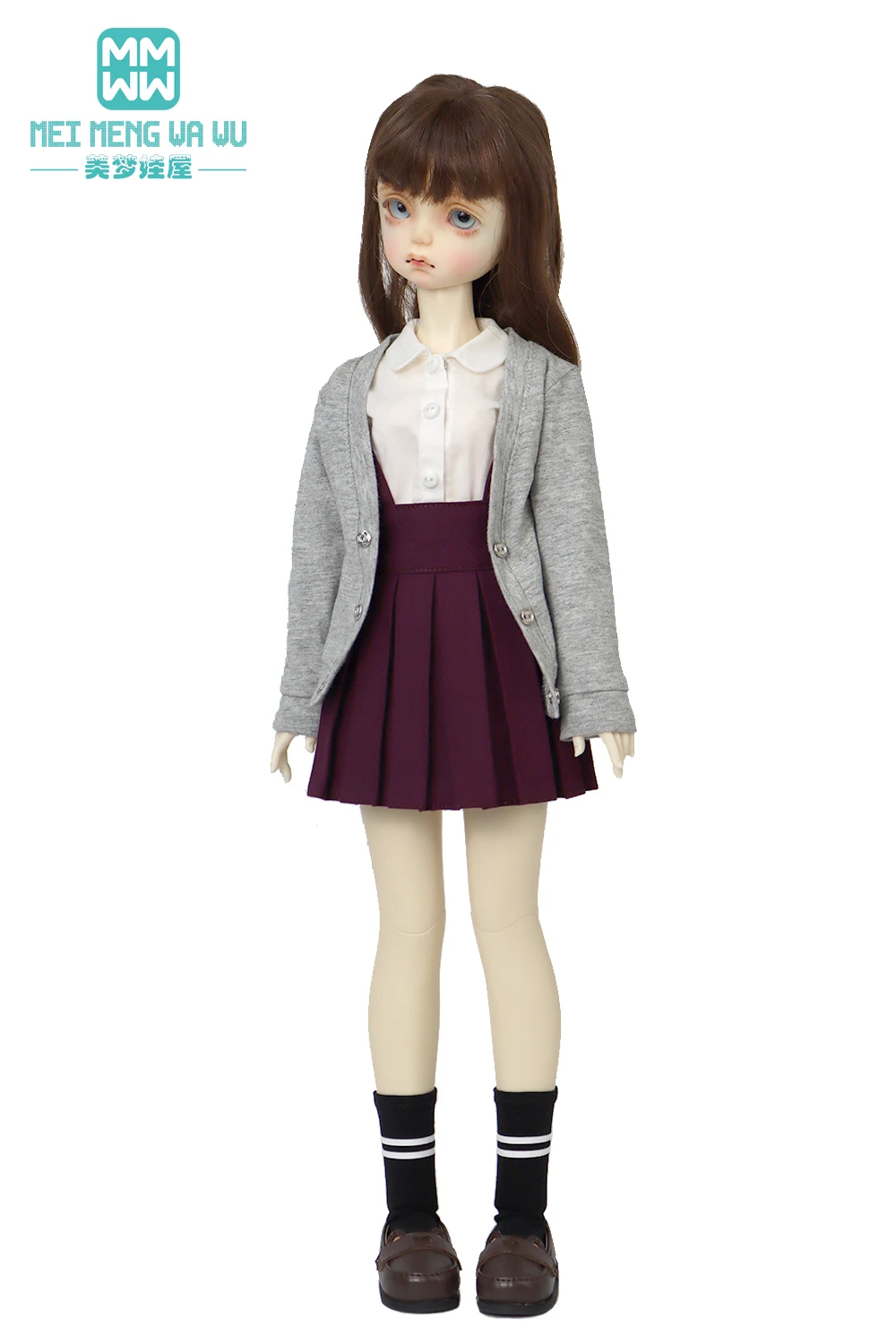 Passend für 43–60 cm große 1/3 1/4 BJD-Puppenkleidung DD SD MSD modischer Faltenrock