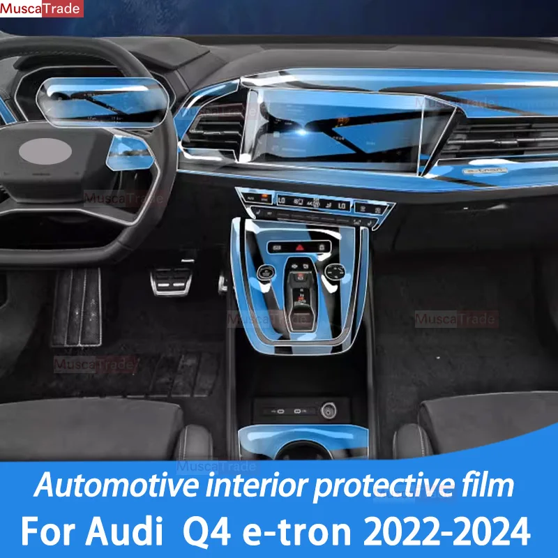 For Audi Q4 e-tron 2022-2023 Car Interior Center console Transparent PPF-TPU Protective film Anti-scratch Repair film Accessorie