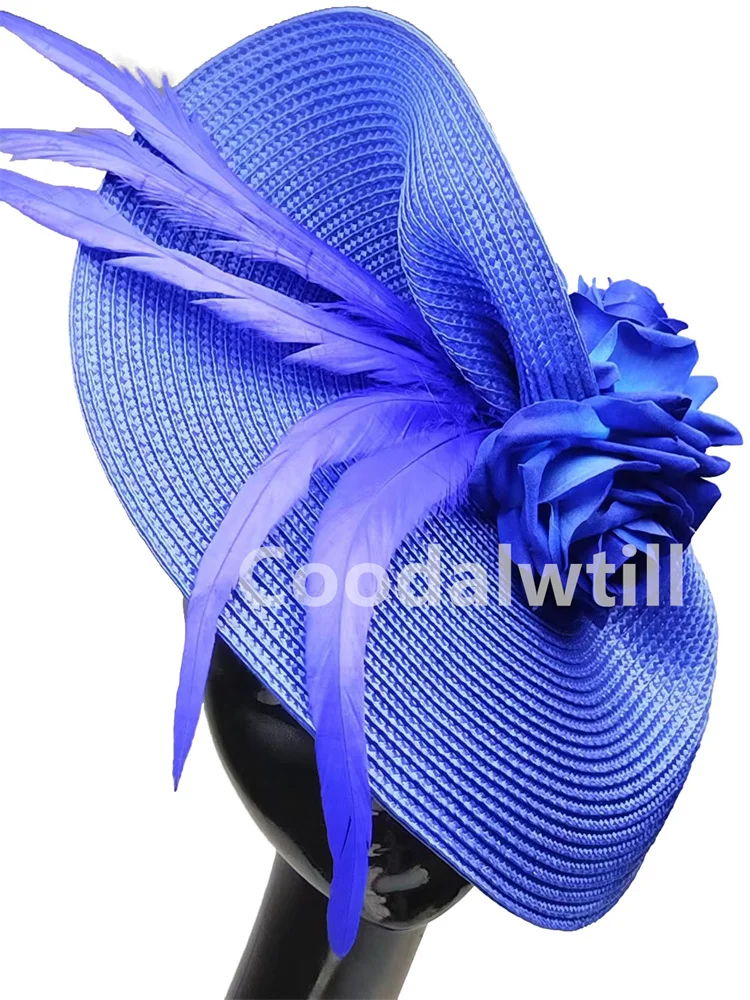 New Cocktail Flower Fascinator Hat Formal Dress Women Fashion Pillbox Fascinators Hats Hair Clip Derby Ladies Feather Headpiece