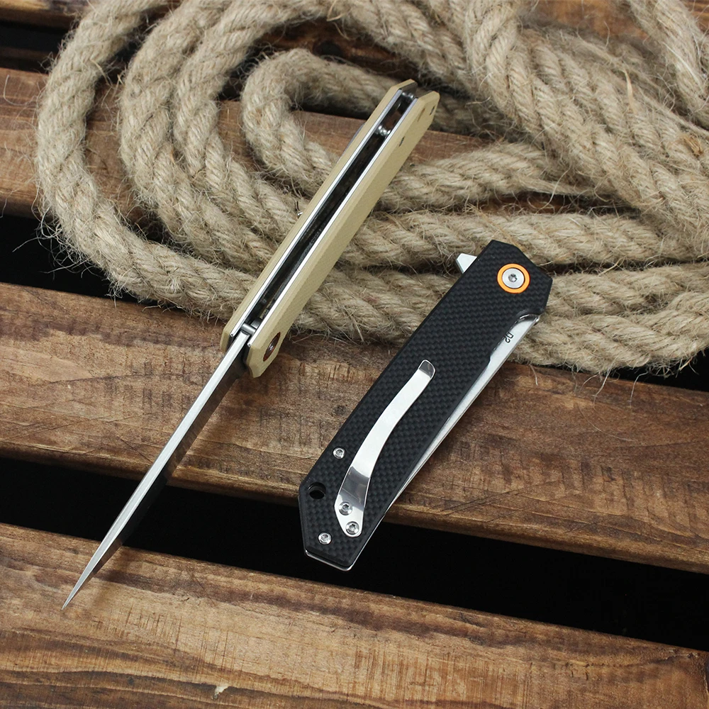 Coltello pieghevole tascabile D2 Lama G10 Maniglia Coltelli da sopravvivenza tattici militari da combattimento all'aperto Strumenti EDC per regalo da uomo