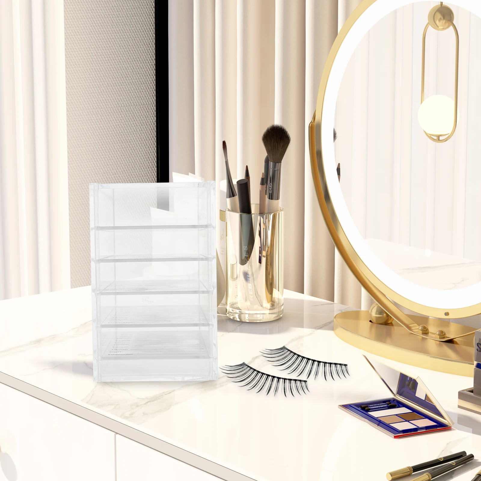 

Transparent 10 Layers False Eyelashes Storage Box Acrylic Multi layer ganizer Eyelash Case Lightweight Protective