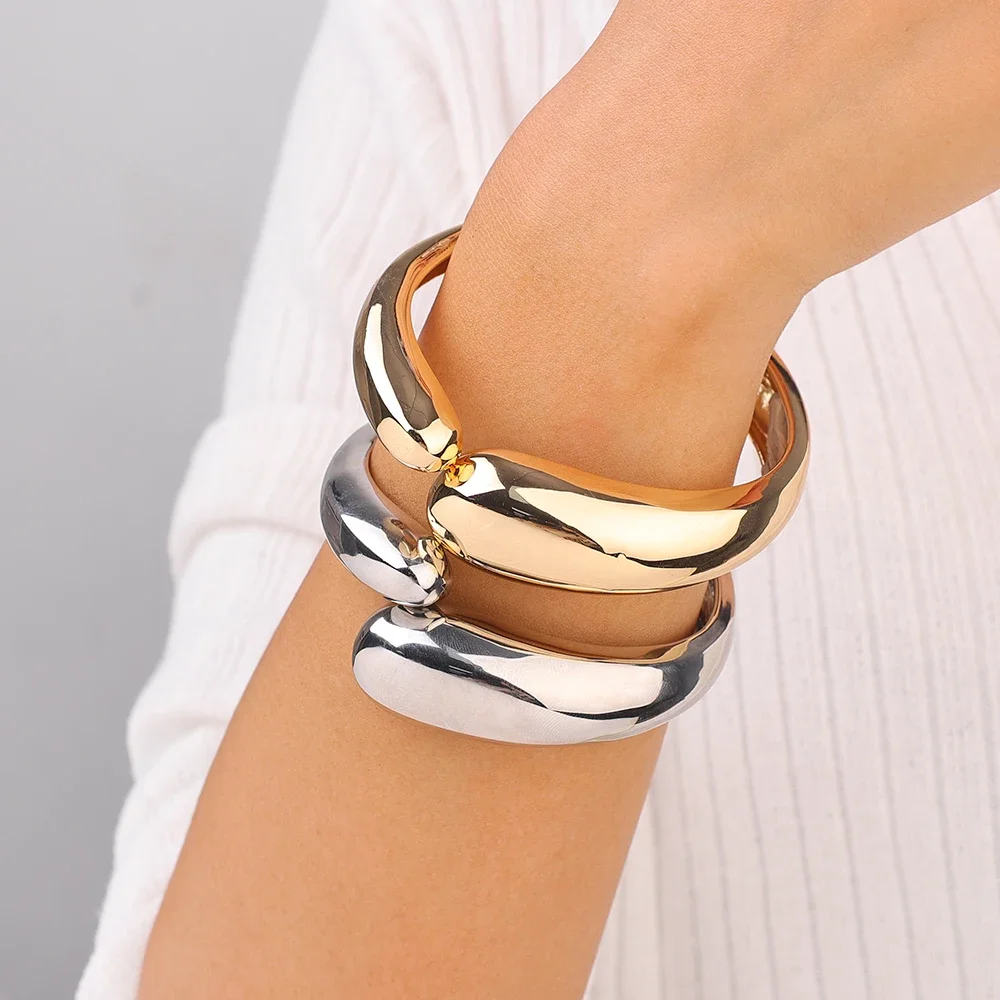 Creatieve Waterdruppel Armband Fashion Statement Zilver Kleur Verstelbare Manchet Open Armband Dames Retro Esthetische Bangle Sieraden