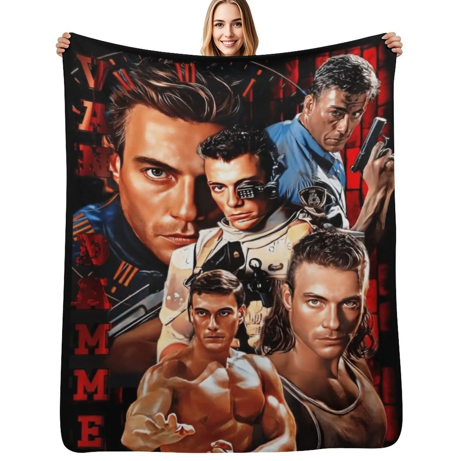 Jean Claude Van Damme Throw Blanket Durable Warm Blanket for Daily Home Use
