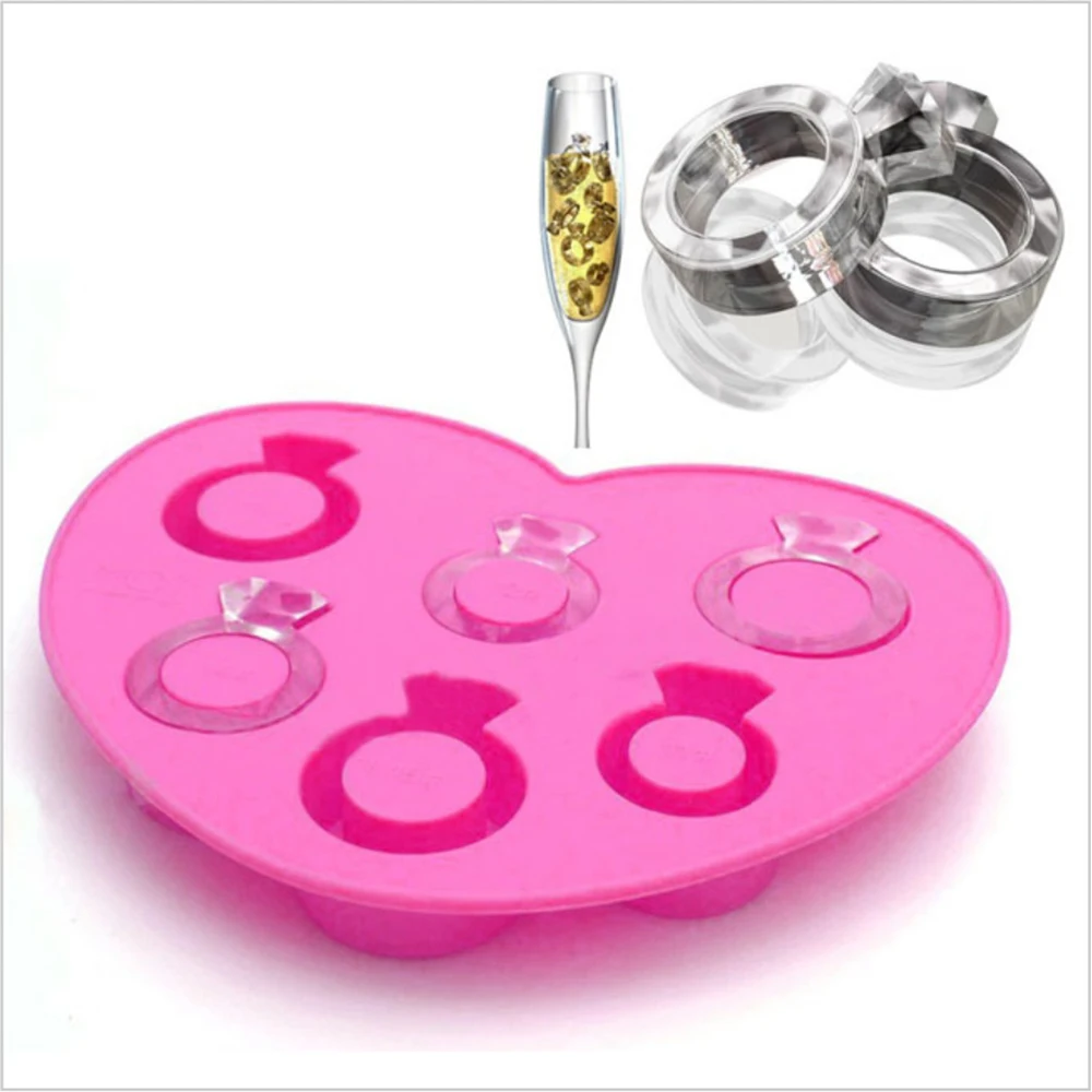 

Diamond Ring Ice Cube Silicone Mold Creative Diy Ice Cream Maker Mold Summer Cocktail Whiskey Ice Cube Cold Drink Accessories