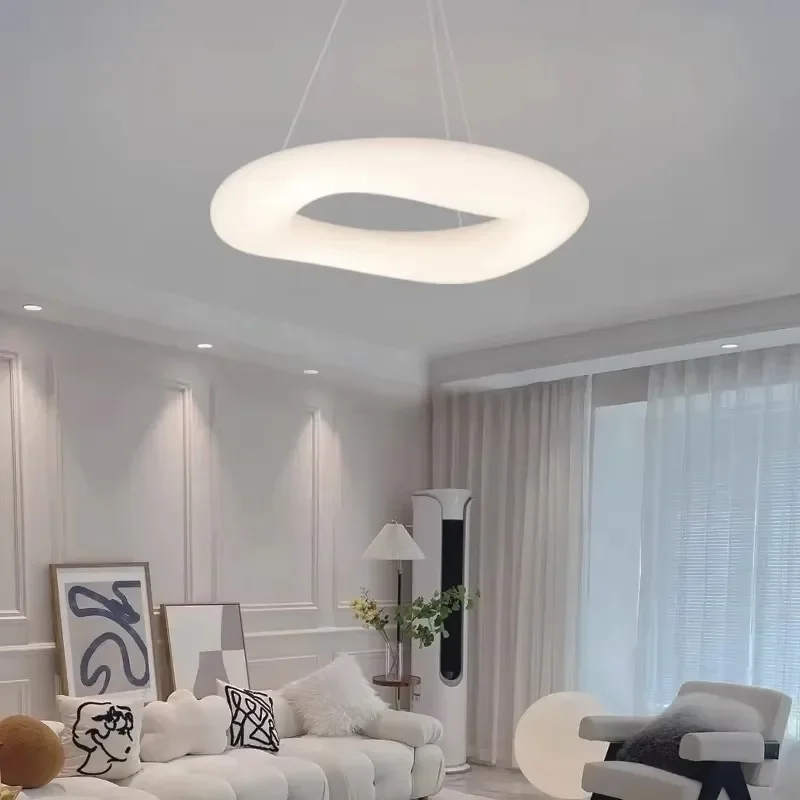 

2025 Nordic Minimalist Cloud Pendant Lights Living Room Bedroom Chandelier Children's Room Designer Creative Doughnut Pendant La