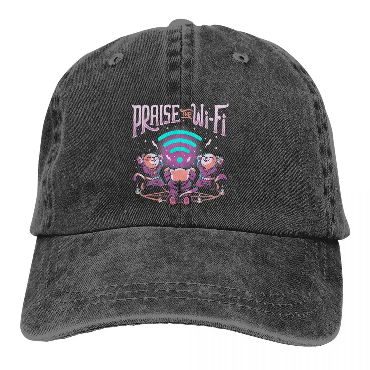 Summer Cap Sun Visor Praise The Wifi Evil Worship Cats Hip Hop Caps Baphomet Satan Lucifer Cowboy Hat Peaked Trucker Dad Hats