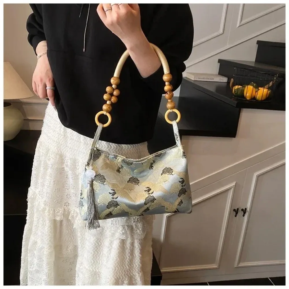 ​Tassel Decoration Bag​ Hasp Sewing Thread Craft​ Embroidered Shoulder Bag​ ​Ethnic Pattern Embroidery​ ​National Style Handbag​