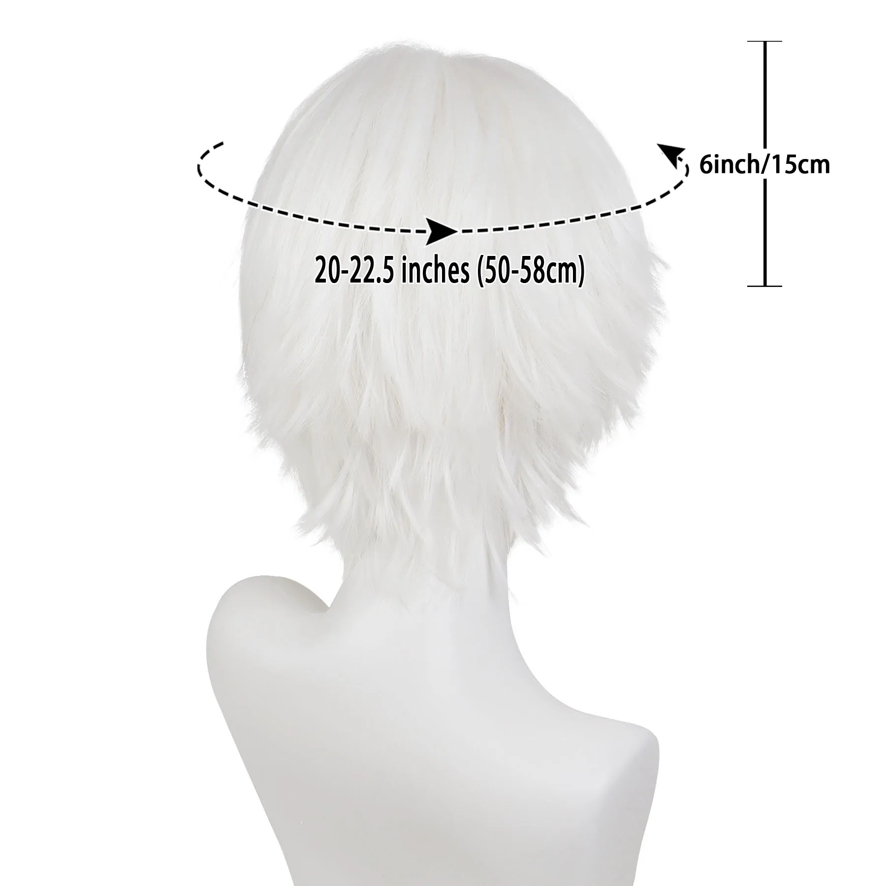 Parrucche bianche corte per donna Parrucca cosplay Killua per capelli sintetici con frangia Parrucca Kaneki di Halloween per feste in costume di film anime diritte