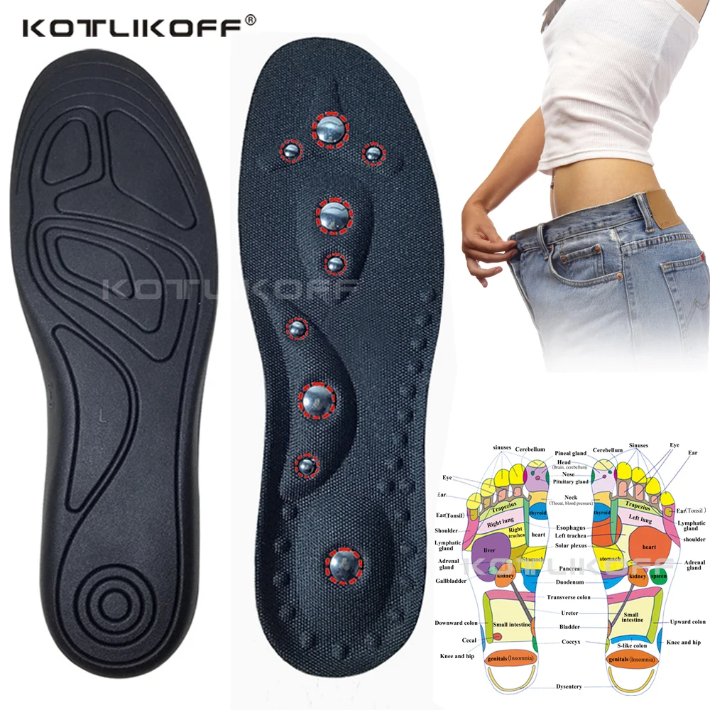High quality Magnetic Therapy Magnet Massage Insoles Men/ Women Therapy Acupuncture Insoles Magnetic Slimming Massaging Insert