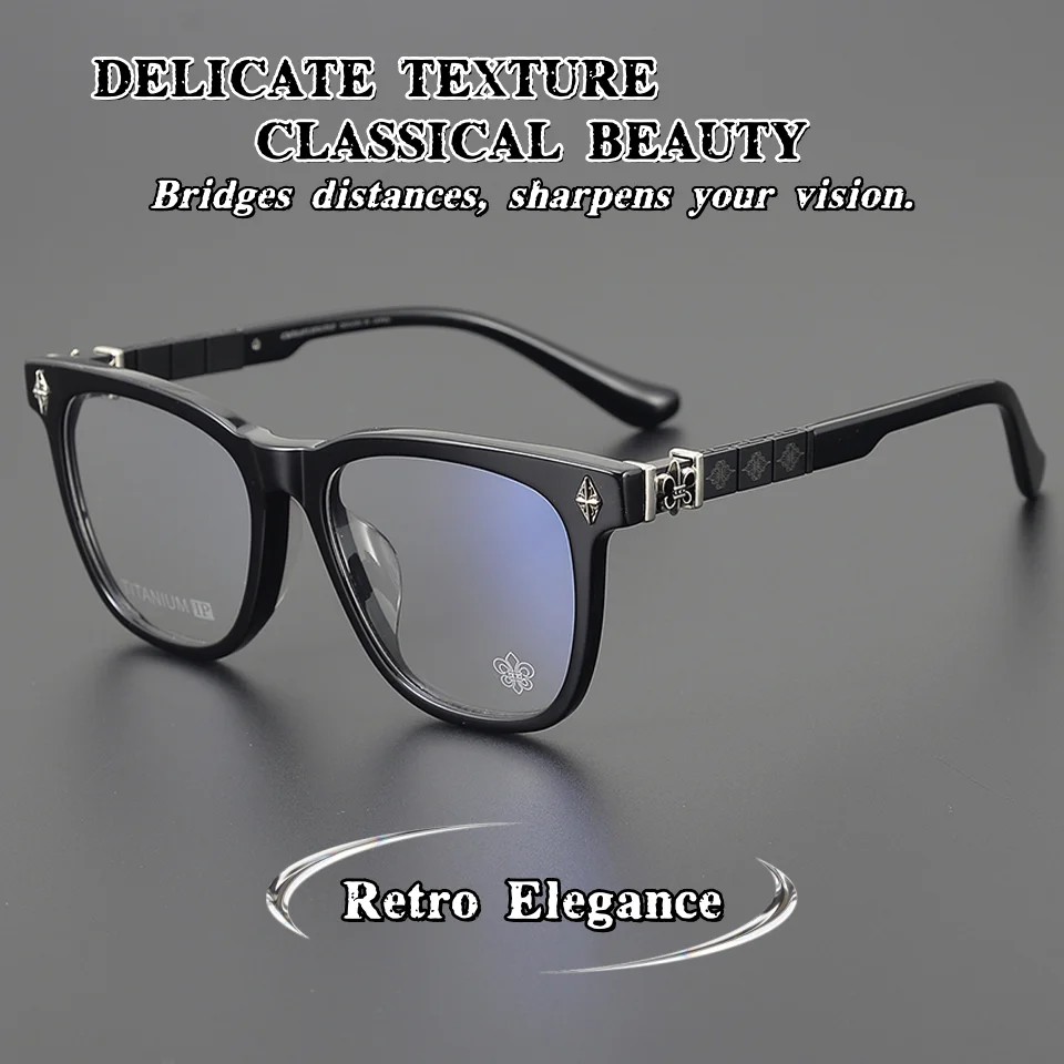 

high-end luxury brand leisure fashion acetate eyeglass frame for men and women popular optical lens myopia prescription glasses