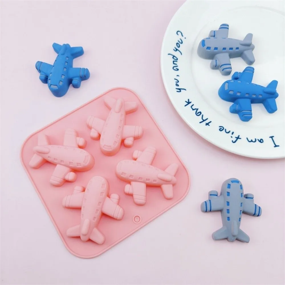 Cute Airplane Silicone Mold Fondant Cartoon Ice Cube Tray Kitchen Baking Tool Cake Decoration Tools Pastry Making