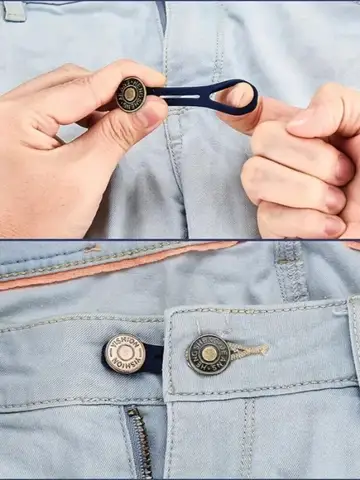 6 Pcs Jeans and Pants Button Extenders: Universal Waist Expander for Women and Men, Instant Belt Extension Solution