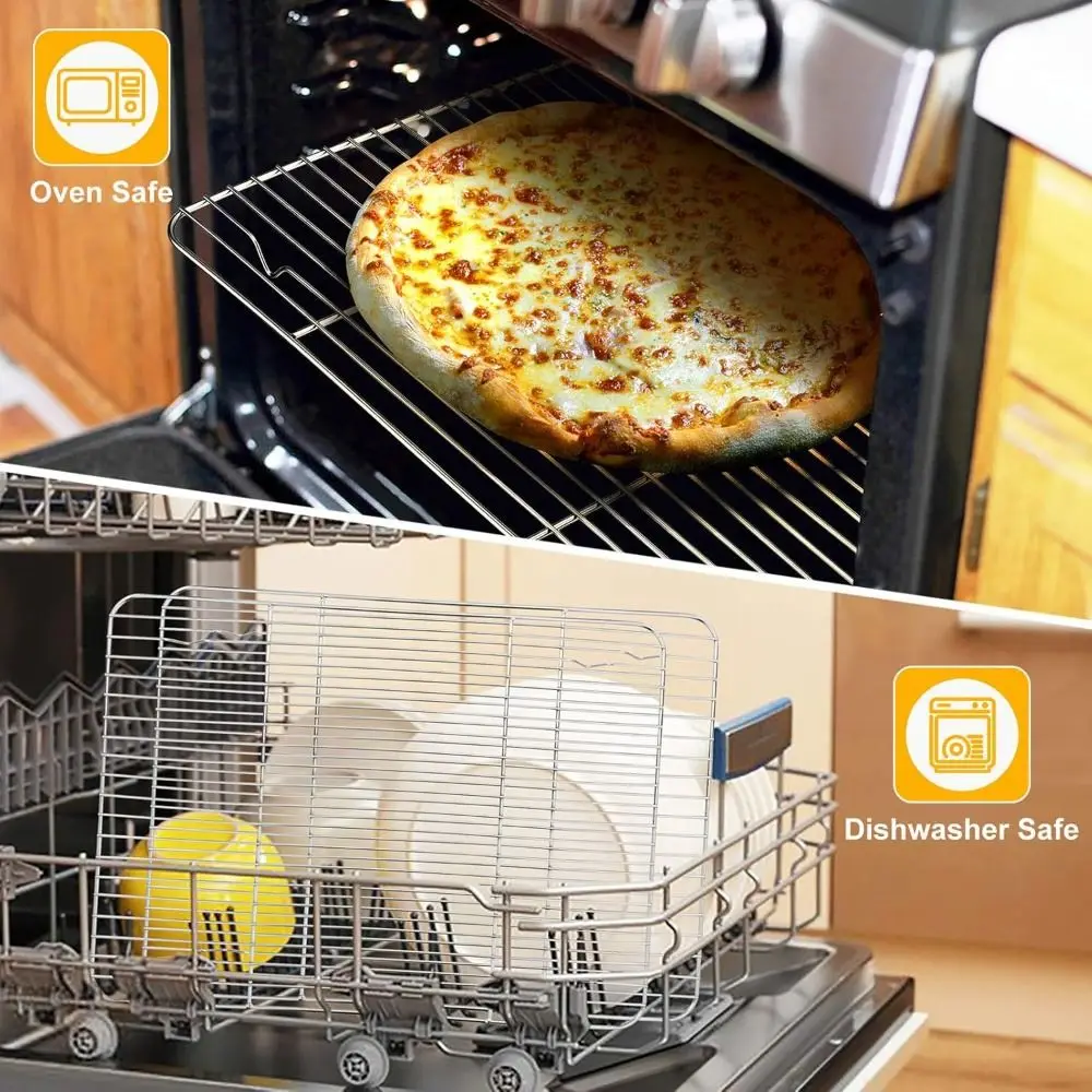 New Stainless Steel Cooling Rack Dense Wires Easy to Clean BBQ Rack Smooth Edge Baking Rack Cooking