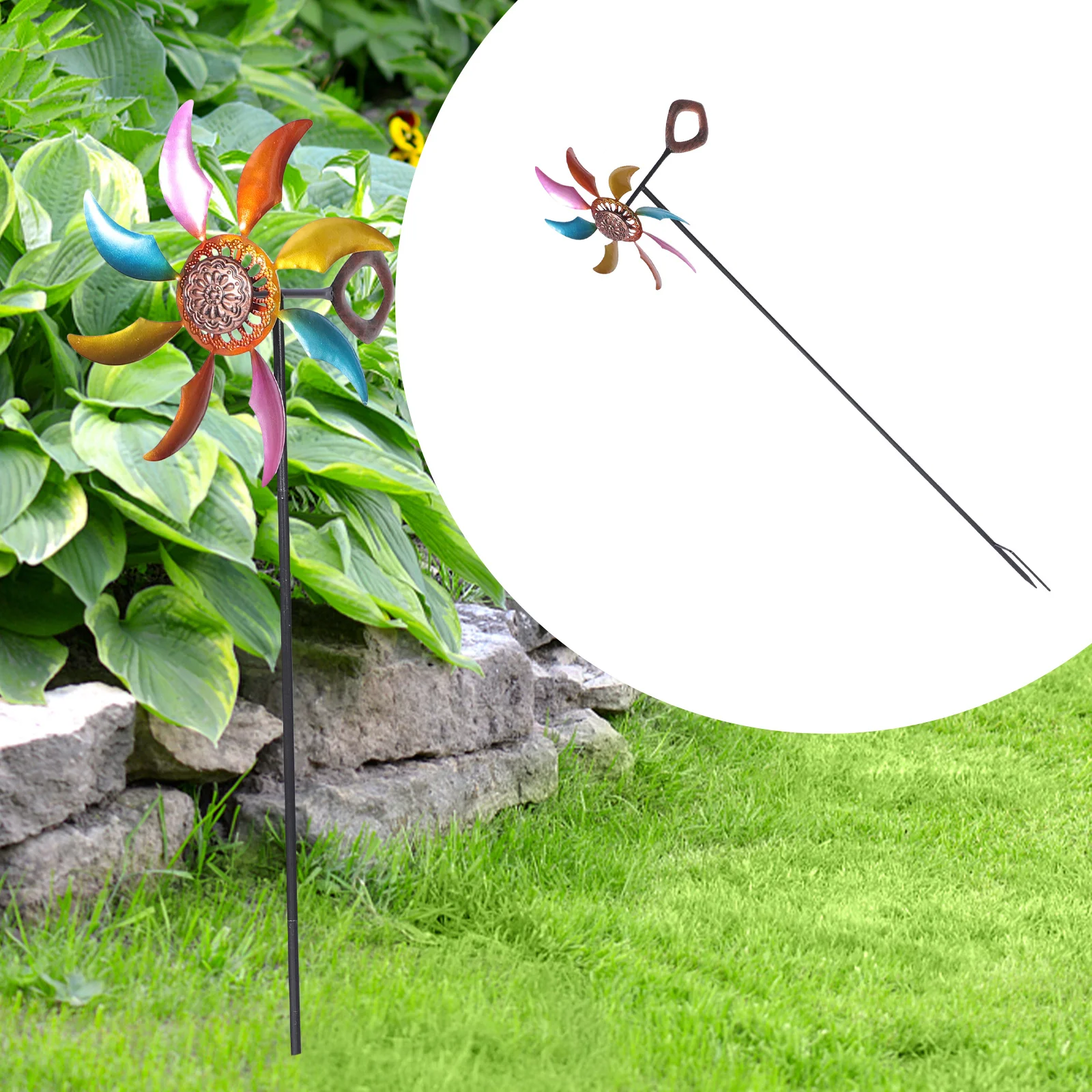 

Декоративная металлическая ветряная мельница, садовая вертушка, вращающаяся двор, искусство, простой в использовании, долговечный подарок, ветряная мельница для друзей и семьи