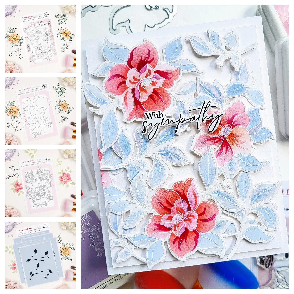 

2026 April Pink Fresh Floral Daydream Celebrate in Blooms Whispering Daffodils Stamp Dies Stencils DIY Florals Notion Story Lace