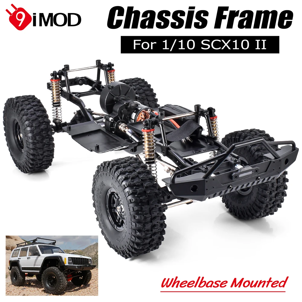 9imod 12.3inch Chassis Frame Wheelbase Mounted DIY Toys For 1/10 90046 90047 SCX10II Remote Control Crawler Car Parts Base Set