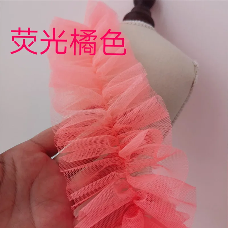 Many Colors Bilateral Pleated Encryption Tulle Lace Fabric DIY Clothing Skirt Dress Edge Decoration Bag Hat Sewing Accessories