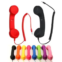 Mobile Phone Handset Retro 3.5MM Telephone Receiver Cellphone Tube Handset with Adjustable Volume And Microphone for Smartphone