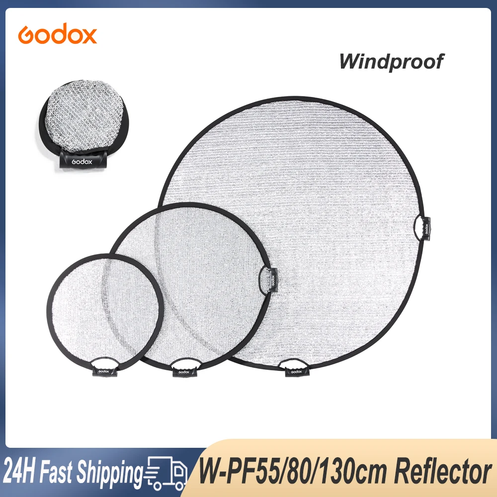 Godox W-RFT 55/80/130cm Collapsible Windproof Reflector Board Folding Photo Studio Light Diffuser Disc for Outdoor Photography