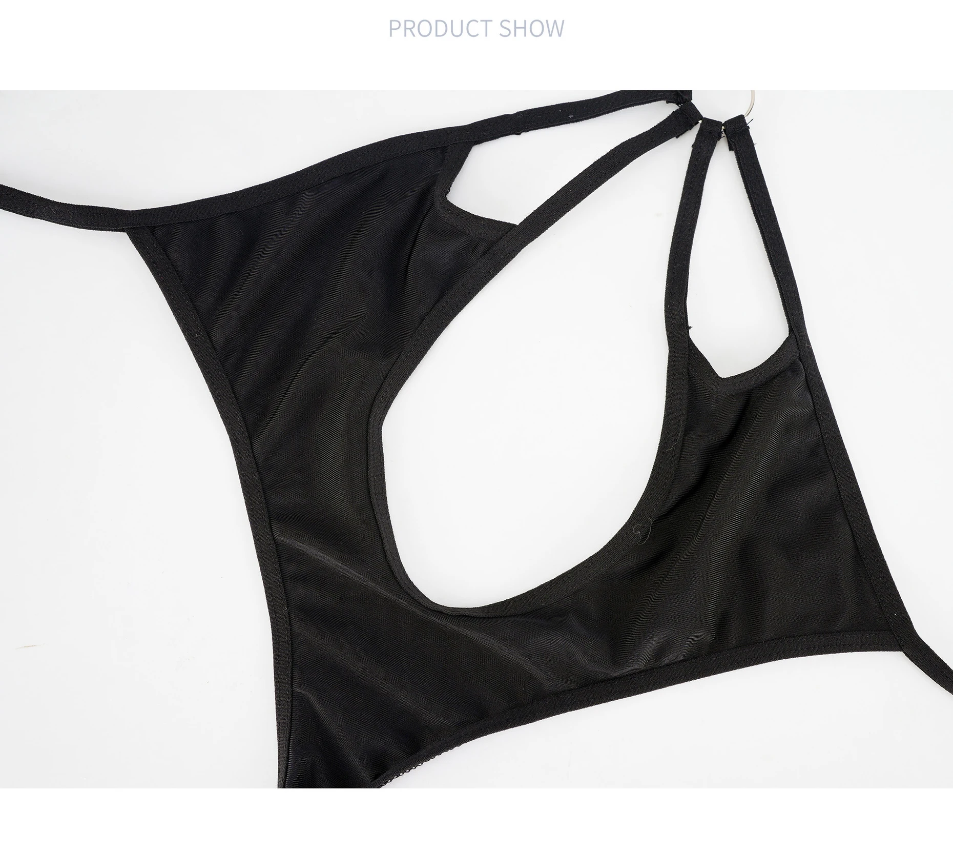 بيكيني موهير مثير للنساء قطعة واحدة ملابس السباحة عارية الذراعين الإناث الصلبة رفع ثونغ الاستحمام عميق الخامس عارية الذراعين مفتوحة الصدرية المثيرة Bo