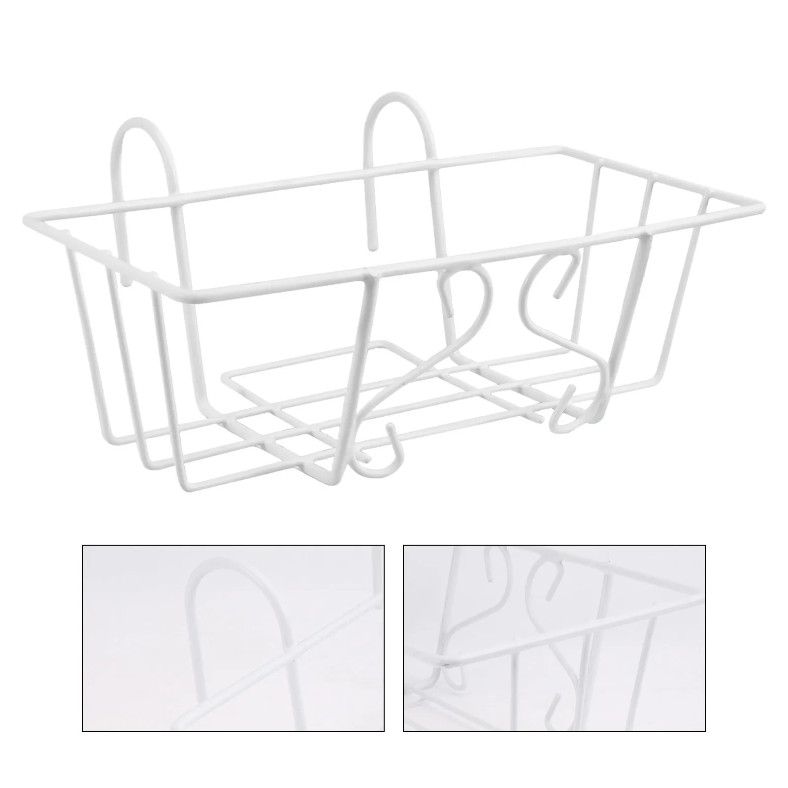 1Pcs Hanging Flowerpot Rack Rectangular Window Balcony Plant Stand White Flower Storage Rack Flowerpot Holder for Home