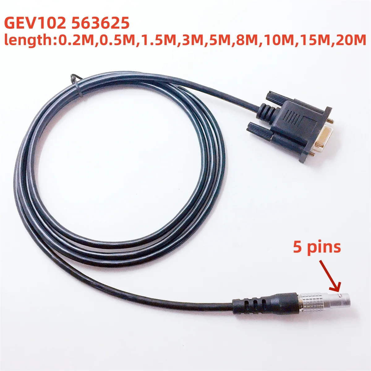 GEV102(563625) Data Transfer Cable -RS232 9 Pin To 5 Pin Applicable to Leica total station COM Port Download Cable