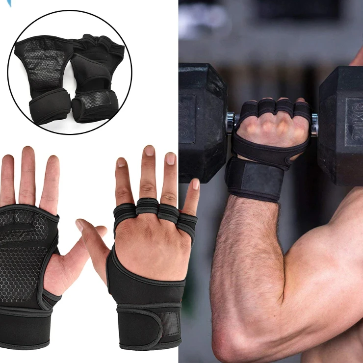 

Weightlifting Training Gloves Fitness Sports Body Building Gym Hand Wrist Palm Protector Gloves MTB Cycling Gloves for Men Women