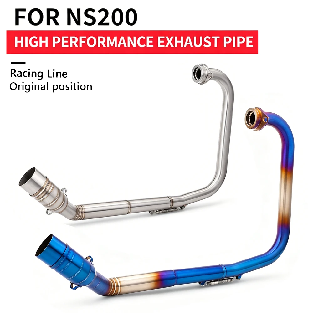 

Motorcycle Exhaust Escape Moto 51MM Elbow Mid Tube For NS200 BajajPulsarNS200 NS 200 Stainless Steel Middle Link Pipe