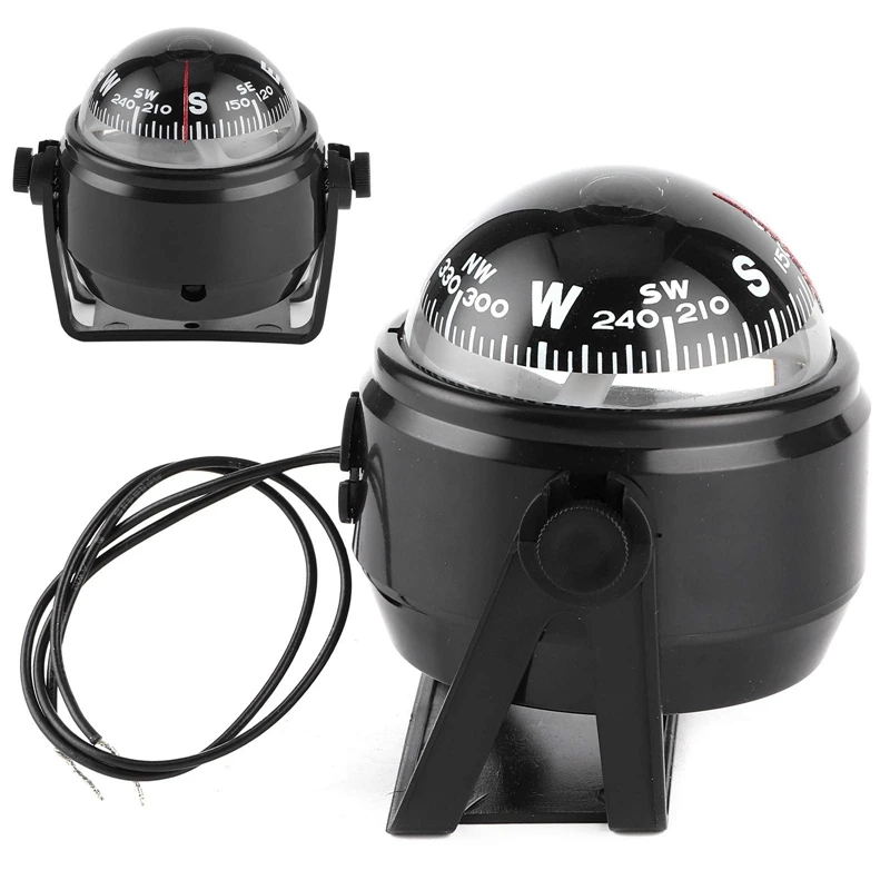 LED DC12V Navigation Electronic Digital Compass Yacht Boat Navigation Compass Direction Compass (With Built-In Light)