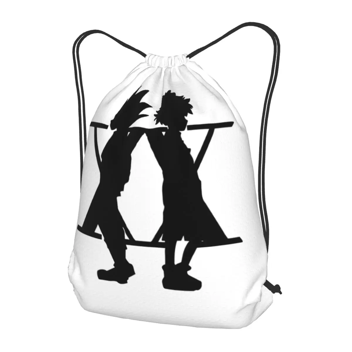 Hunter X Hunter Anime Silhouette Friends Backpacks Portable Drawstring Bags Storage Bag Book Bags for Travel School