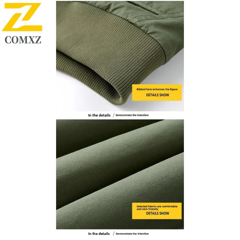 COMXZ الرجال الخريف الشتاء Ins هونغ كونغ نمط العصرية العلامة التجارية القطن مبطن أسفل سترة فضفاضة تناسب حجم كبير الوقوف طوق معطف 2025