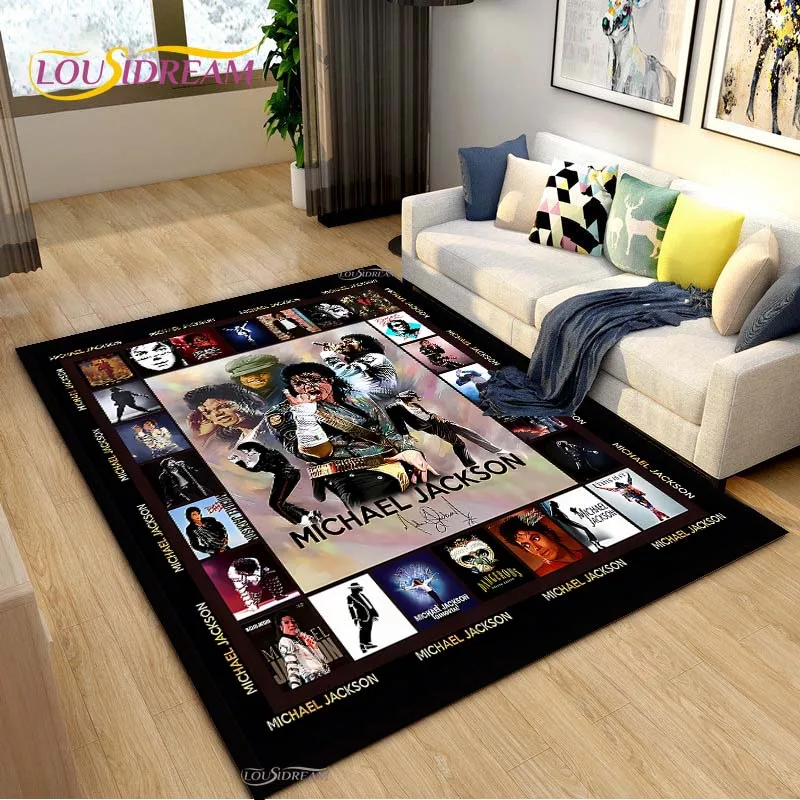 Fashion M-Michael J-Jackson MJ King UnSlip Rug for Living Room,Bedroom,Playroom,Kitchen,Door,Prayer Floor Mat Decor Carpet Gift