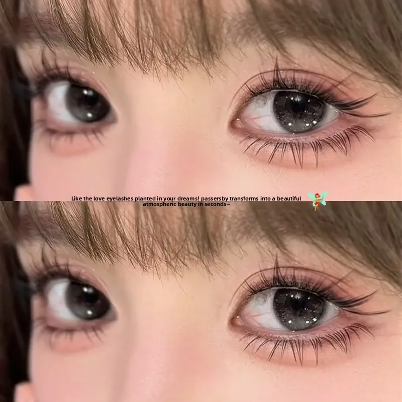 Ciglia finte naturali senza colla | Look in stile volpe di latte soffice alato con volume |   Ciglia riutilizzabili per principianti, facili da applicare, 8-13 mm