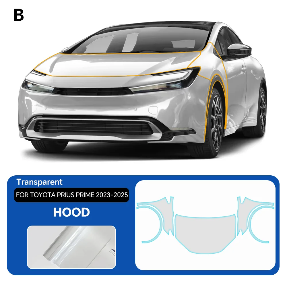 8.5Mil TPU Scratch-resistant Car Paint Protection Film For Toyota Prius Prime 2023-2025 Car Body Transparent Bra Per-cut PPF Kit