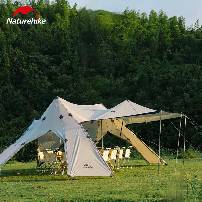 Naturehike Silver Version Cloud Desk Awning Tent Big A Tower Coated Canopy Twin Tower Shelter Outdoor Camping Waterproof PU1500+