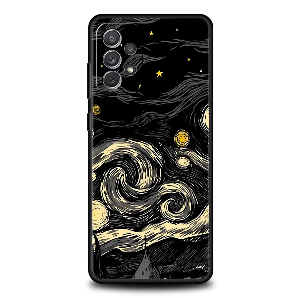 Phone Case For Samsung Galaxy A15 A13 A51 A71 A41 A31 A21S A03S A05 A35 A55 A23 A25 A33 A53 A73 Cover Planet and starry sky art